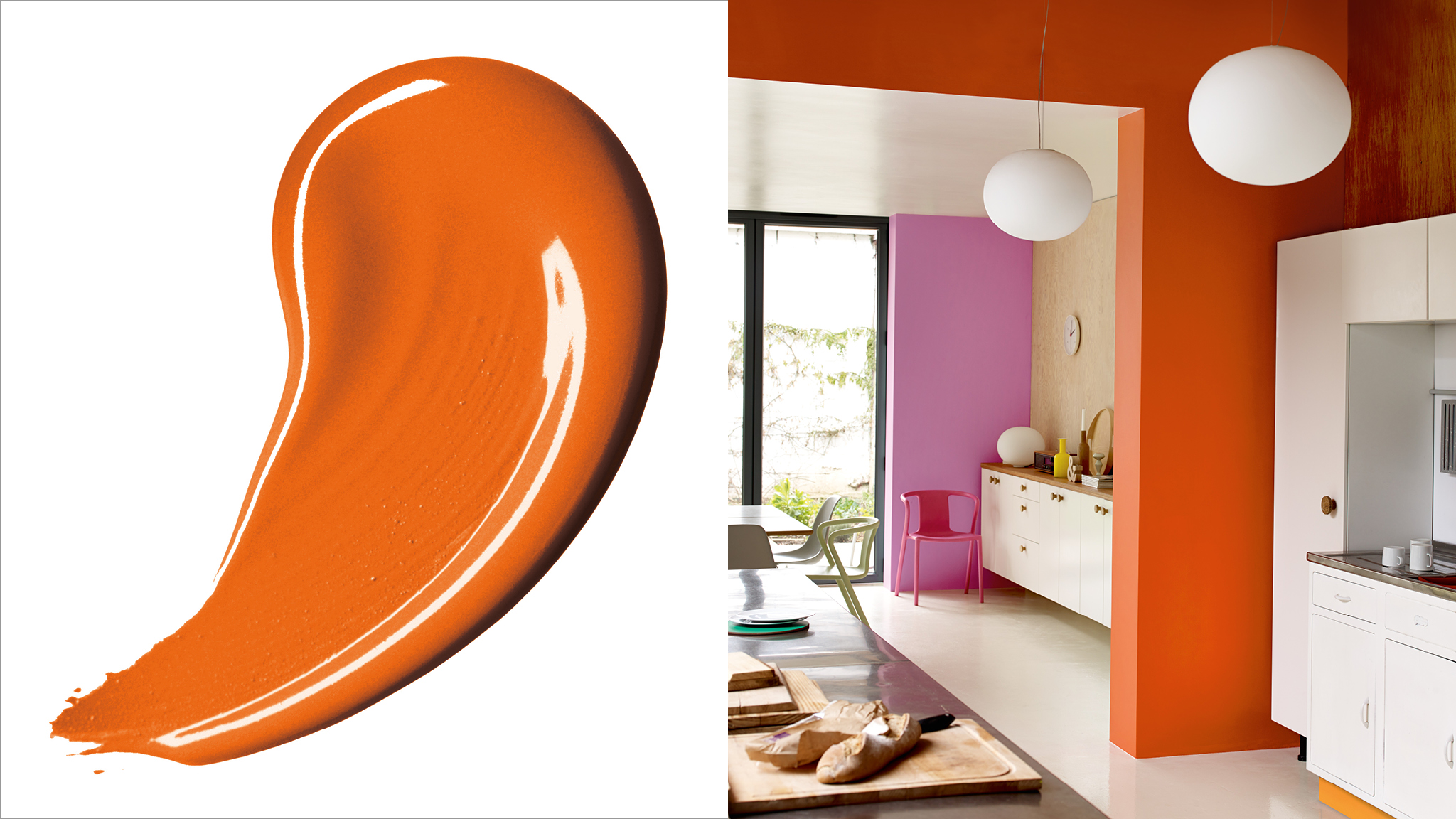 Creeer een gelukkig huis met de kleur oranje Oranje staat gelijk aan vitaliteit. Verf je muren oranje en het voelt direct als een gelukkig levendig huis aan.