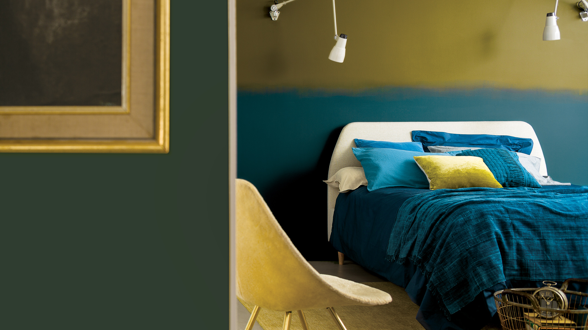 moderne slaapkamer kleuren moderne slaapkamer kleuren : blauw en geel tinten