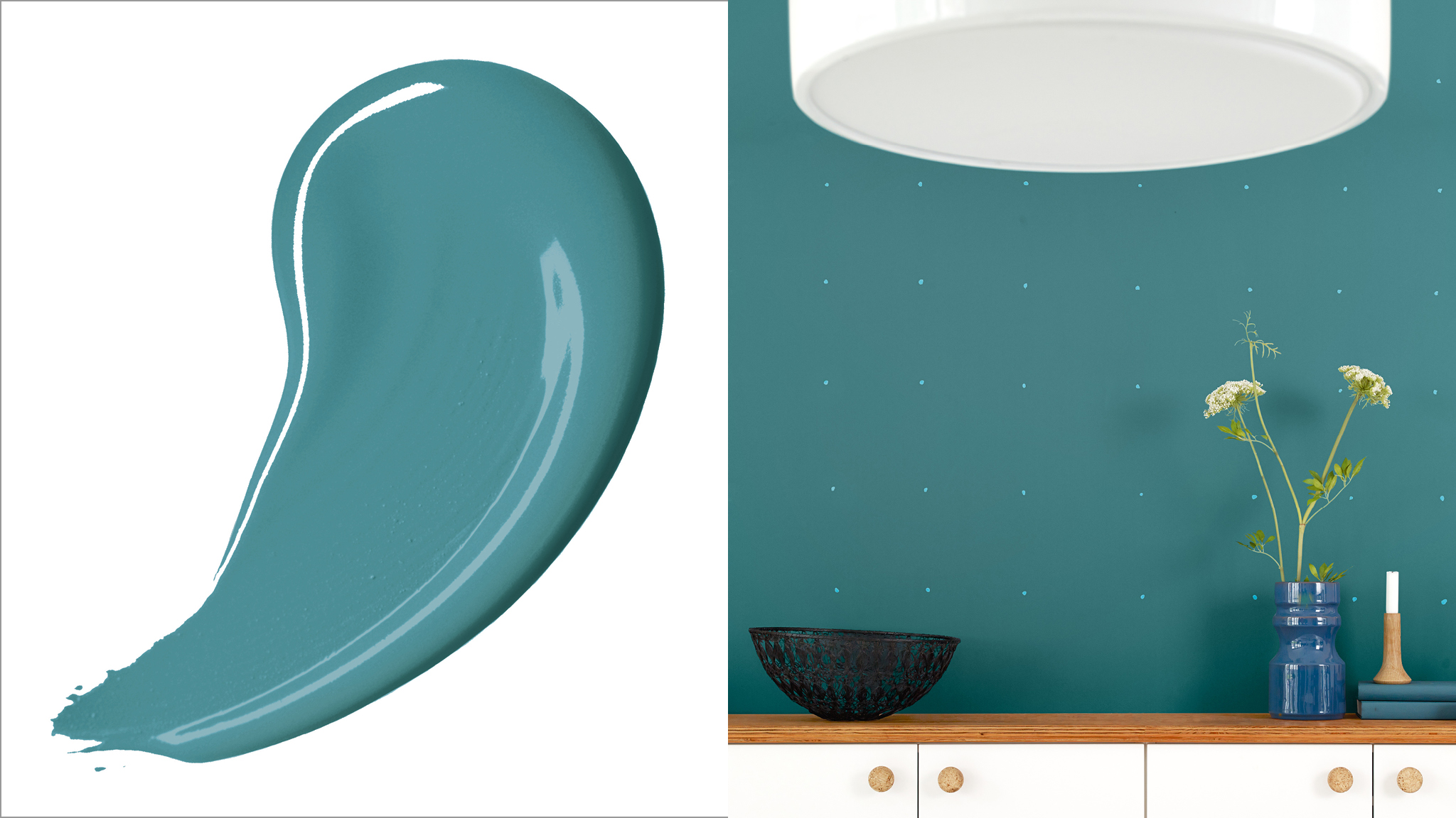 Probeer veelzijdig blauwgroen Blauwgroen is dé keuze voor trendgevoelige interieurontwerpers, maar het is ook nog eens een hele veelzijdige kleur. Blauwgroen werkt net zo goed als achtergrond in de modernste interieurs als in meer traditionele huizen.